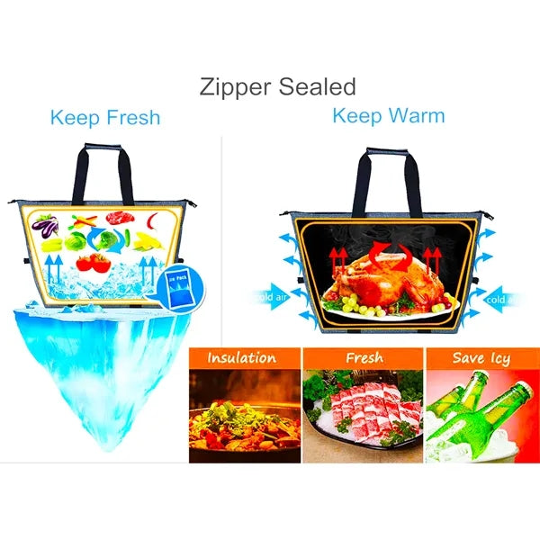 20 L Waterproof Folding Insulated Camping Cooler Bag