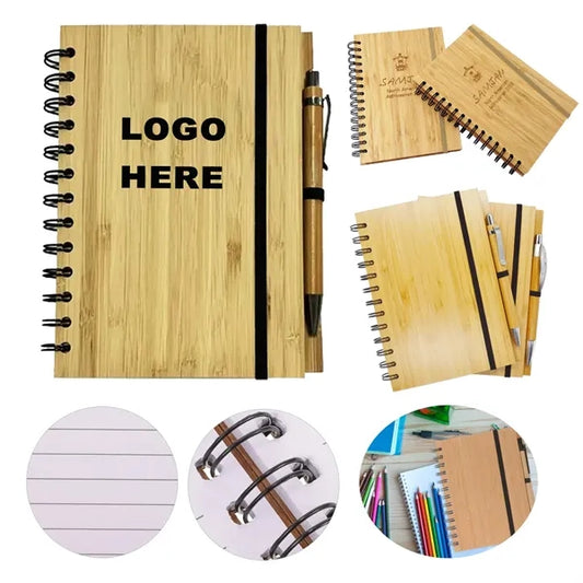 Office Supplies Spiral Binding Journal Bamboo Notebook