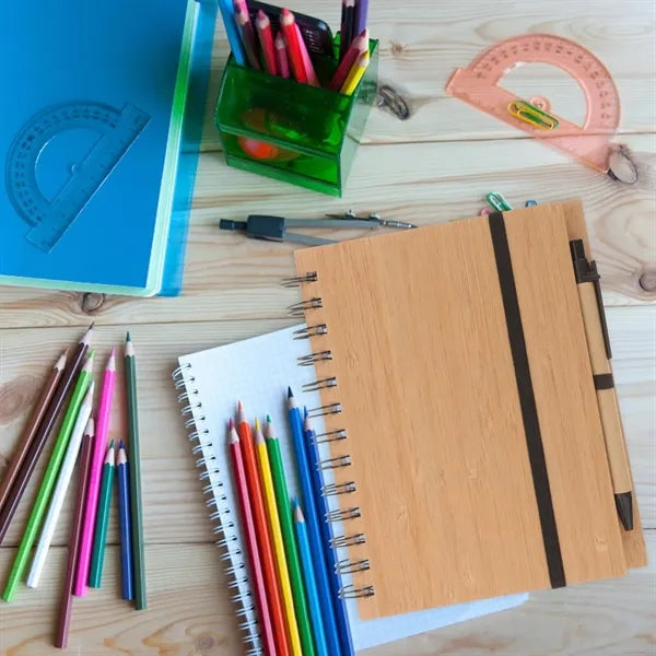 Office Supplies Spiral Binding Journal Bamboo Notebook