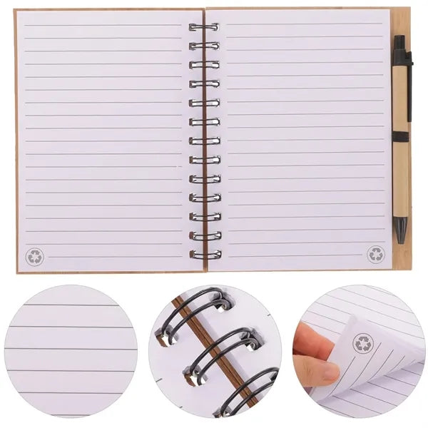Office Supplies Spiral Binding Journal Bamboo Notebook
