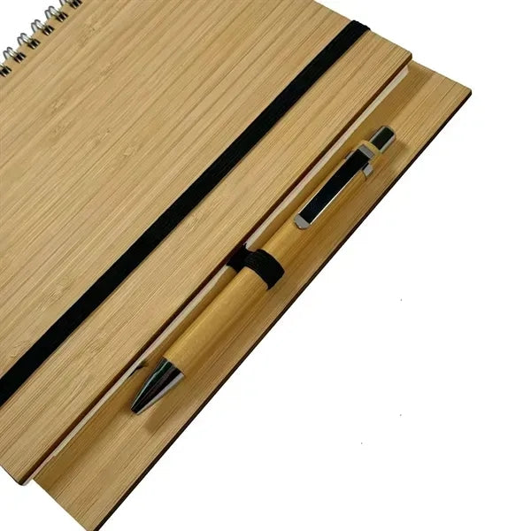Office Supplies Spiral Binding Journal Bamboo Notebook