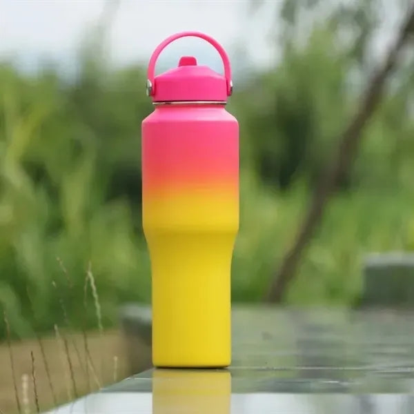 32oz Insulated Stainless Steel Water Bottle w/ Handle Straw