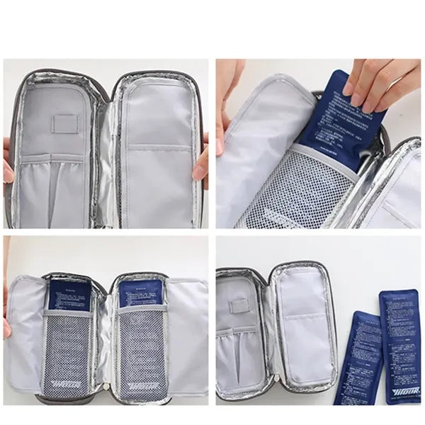 Insulin Diabetes Cooler Travel Case with 2 Ice Packs