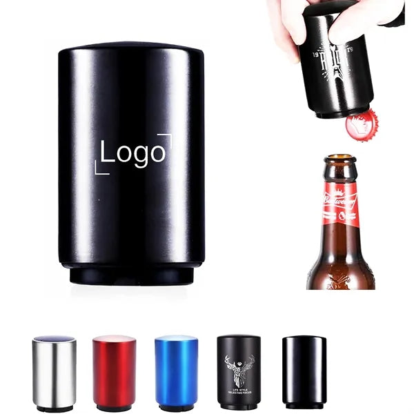 Stainless Steel Press & Pop Bottle Opener