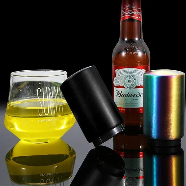 Stainless Steel Press & Pop Bottle Opener