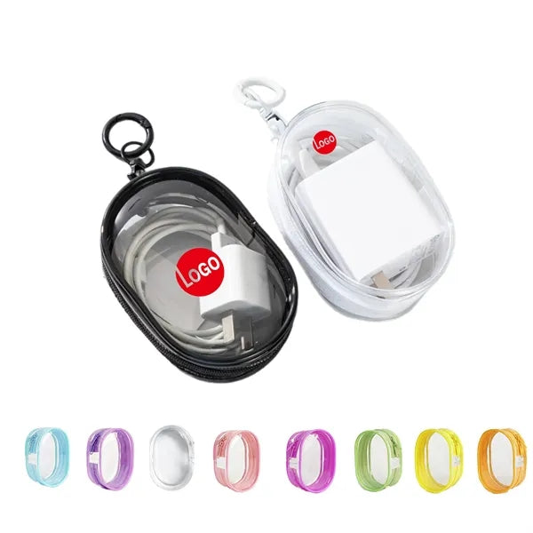 Clear Mini Keychain Display Zipper Bag Cable Organizer
