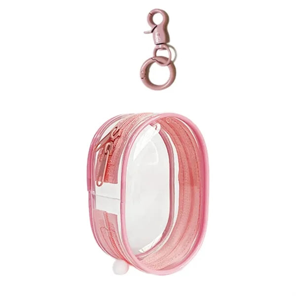 Clear Mini Keychain Display Zipper Bag Cable Organizer