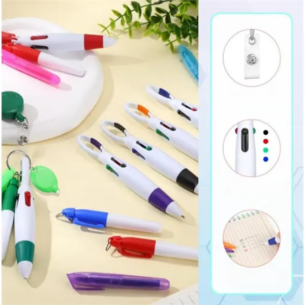 Nurse Badge Reel Pen Set w/ Highlighter Keychain Flashlight