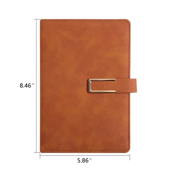 A5 PU Leather Lined Hardcover Notebook w/Magnetic Buckle