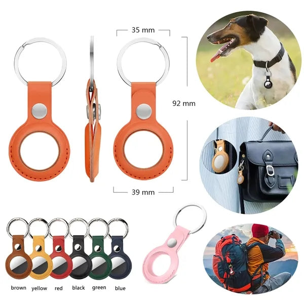 PU Leather Air&Tag Protector Case with Keychain