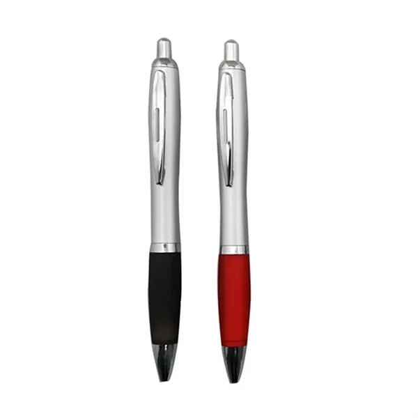 ABS Retractable Ballpoint Pens w/Rubber Grip Section