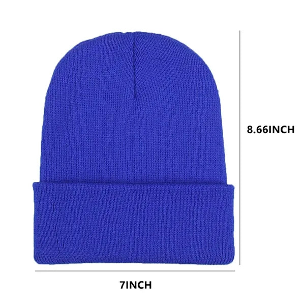 Winter Unisex Acrylic Beanies Knitted Cuffed Hats