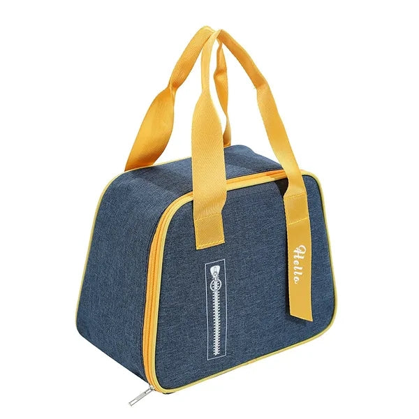 Insulated 300D Oxford Color Block Lunch Bag 6 Can Capacity