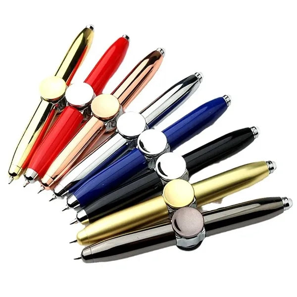 Fidget Spinning Ballpoint Pen with LED Light, Stress Reducer