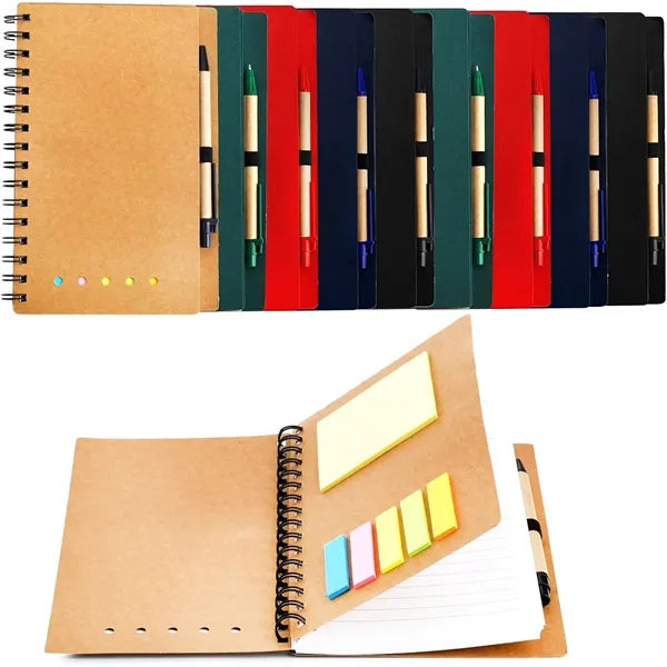 Spiral Notepad with Pen And Sticky Page Markers
