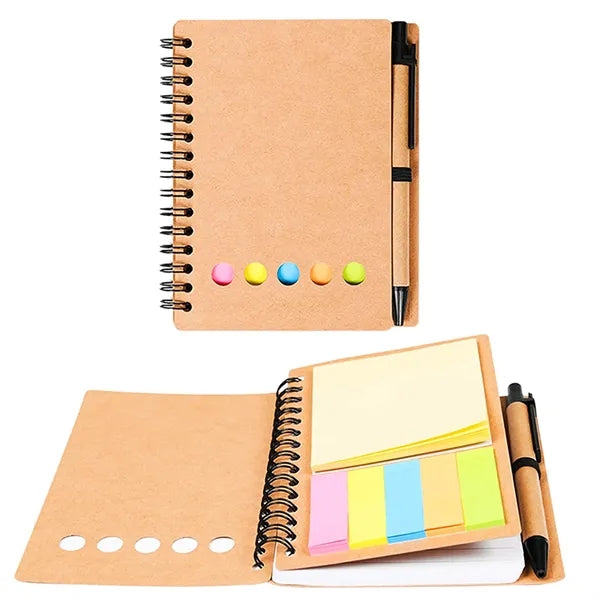 Spiral Notepad with Pen And Sticky Page Markers