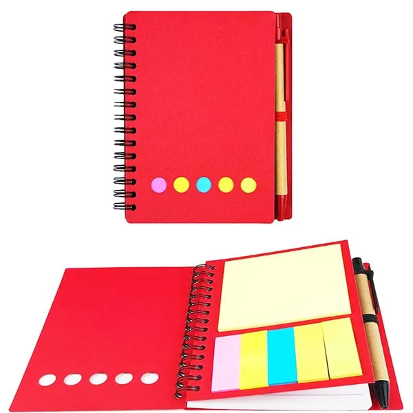 Spiral Notepad with Pen And Sticky Page Markers