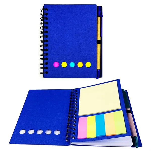 Spiral Notepad with Pen And Sticky Page Markers