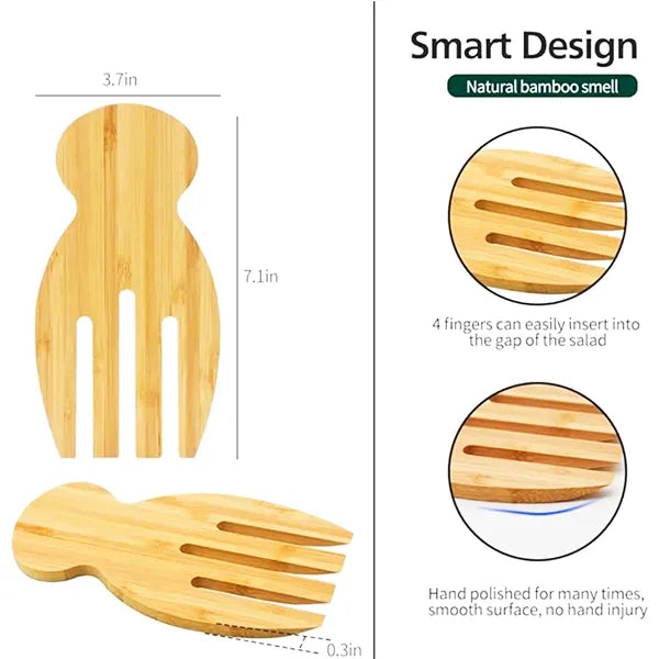 Natural Bamboo Salad Hands