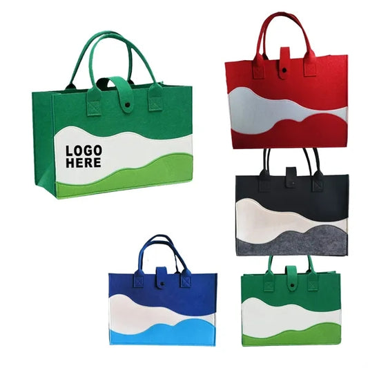 Color Matching Large Capacity Gift Felt Tote Bag