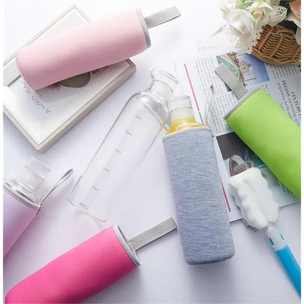 Neoprene Insulated Glass Water Bottle Cover