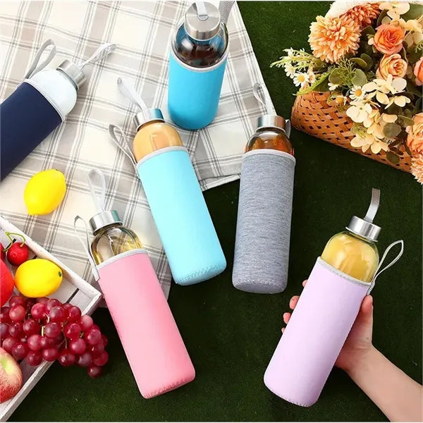 Neoprene Insulated Glass Water Bottle Cover