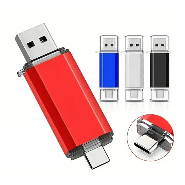 2 In 1 OTG 16GB Metal Type-C Memory USB Stick Flash Drive