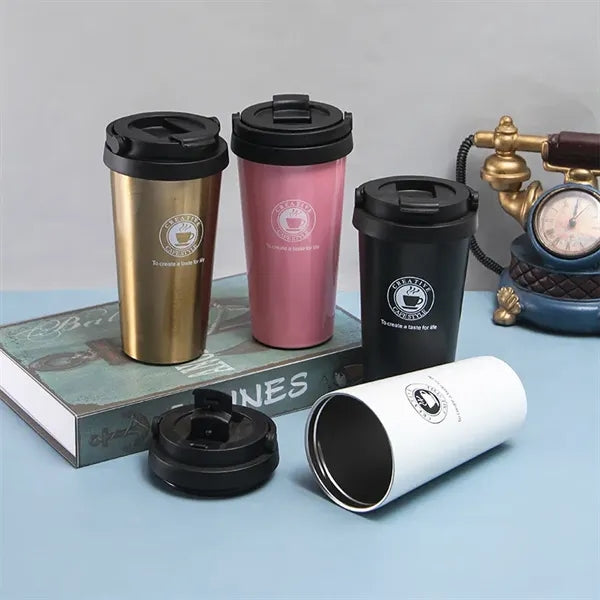 500ml Insulated Coffee Cups with Sip Lid and Handle