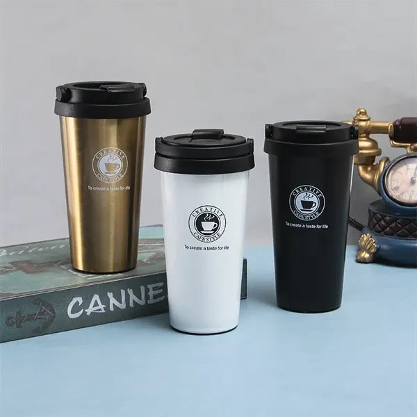 500ml Insulated Coffee Cups with Sip Lid and Handle