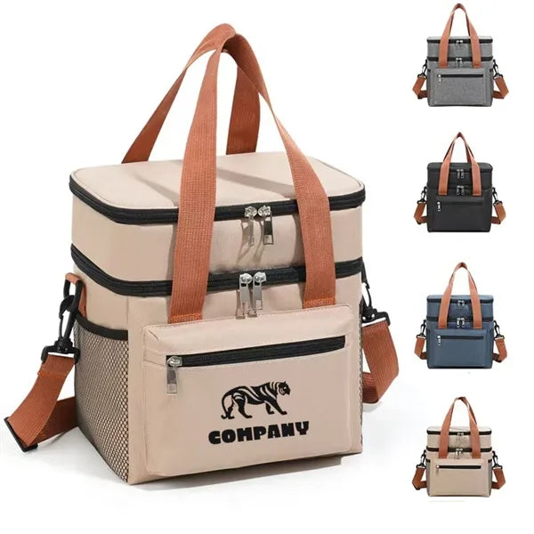 Portable Insulated Lunch Bag With Shoulder Strap