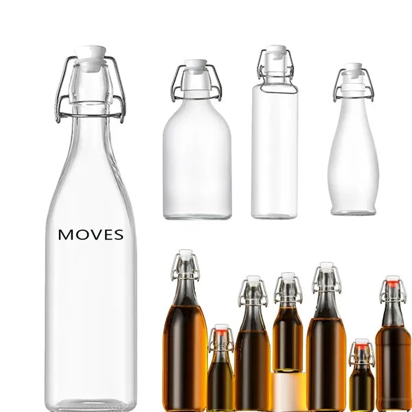 Buckle Glass Beverage Bottle