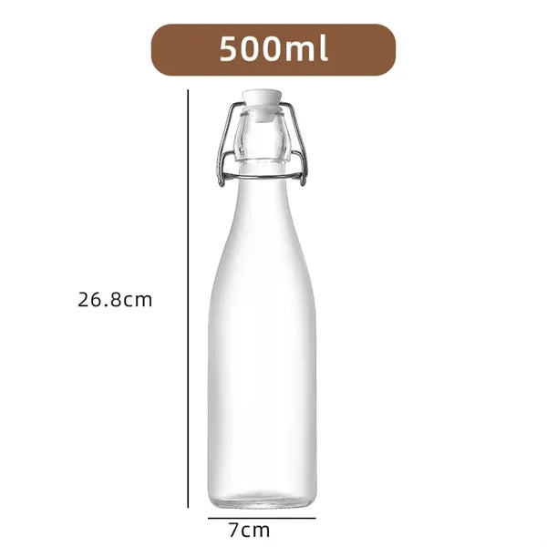 Buckle Glass Beverage Bottle