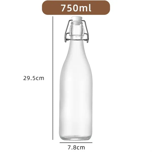 Buckle Glass Beverage Bottle