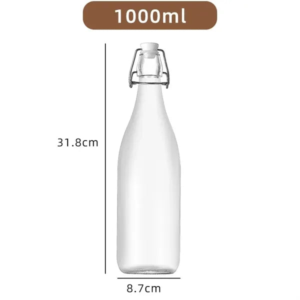 Buckle Glass Beverage Bottle