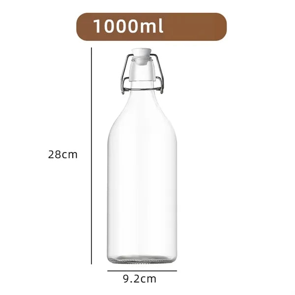 Buckle Glass Beverage Bottle