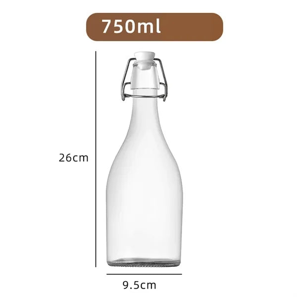 Buckle Glass Beverage Bottle