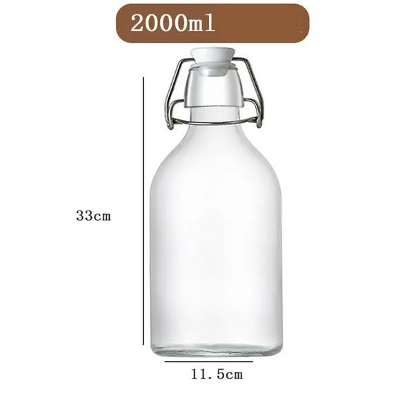 Buckle Glass Beverage Bottle