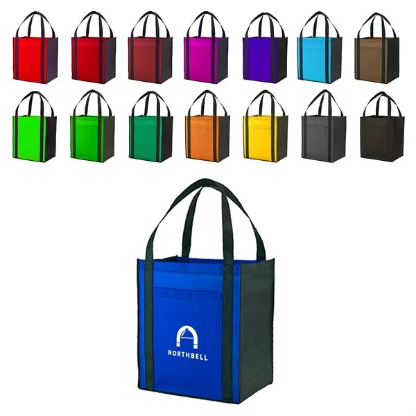 Non-Woven Grocery Tote Bag With Front Pocket