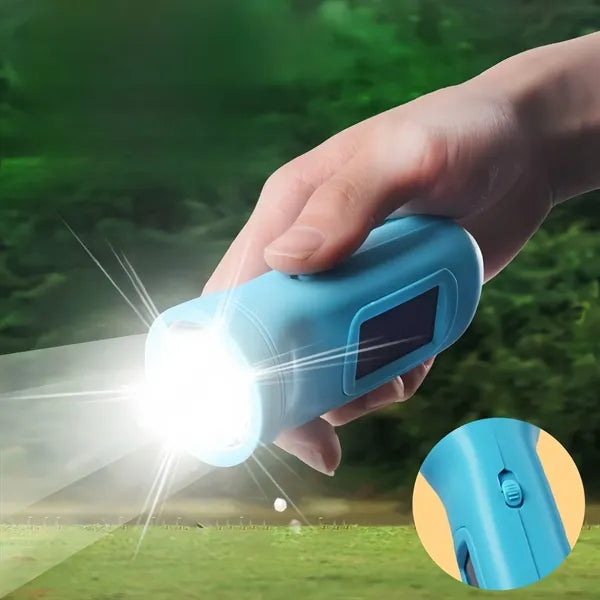 Portable Hand Crank Solar Powered Flashlight Outdoor Sports