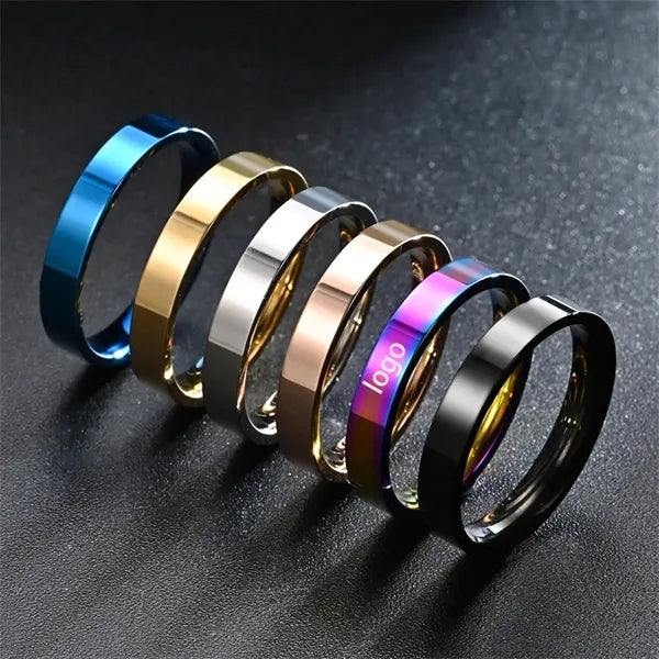 4mm Unisex Stainless Steel Ring