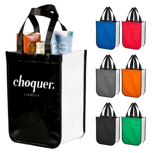 Lola Laminated Tote Bag, 9 1/16''x 12''x 4 3/4'', Non-Woven