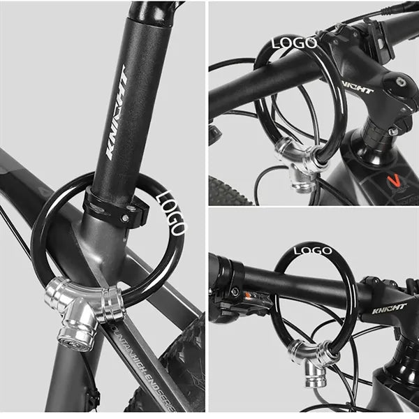 Bicycle Steel Cable Lock with Alloy Shackle