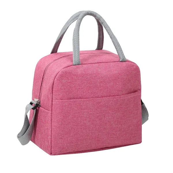 10-Can Heathered Oxford Lunch Cooler with Handles and Strap