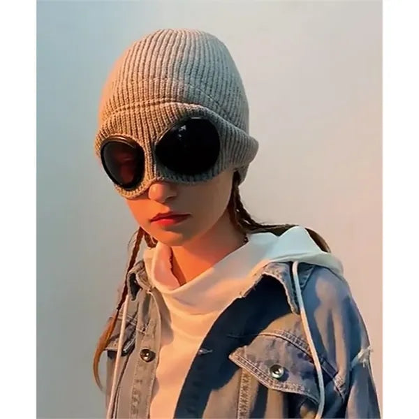 Goggles Knitted Hat