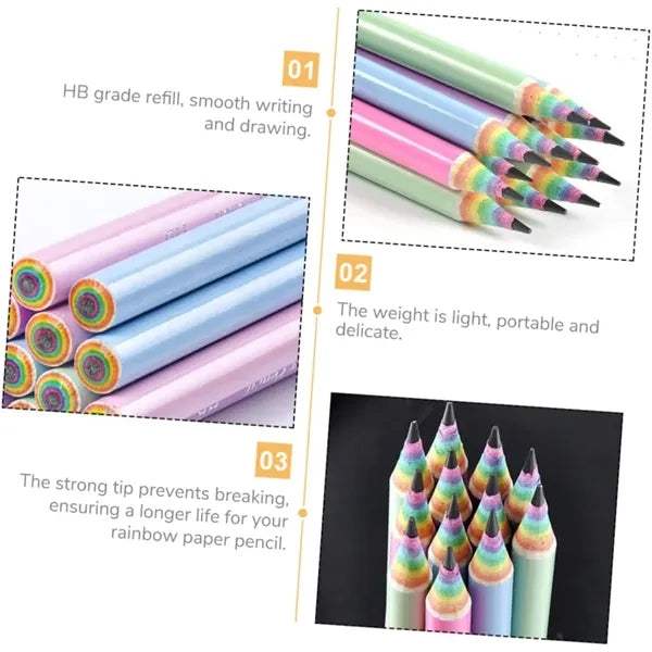 12pcs Rainbow Pencils