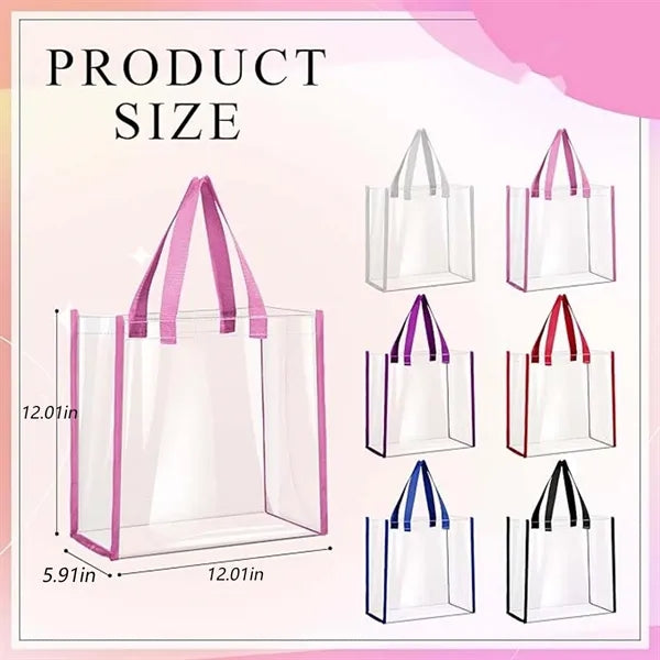 Fashion Party Stadium Shopping Plastic Clear Hand Tote Bag