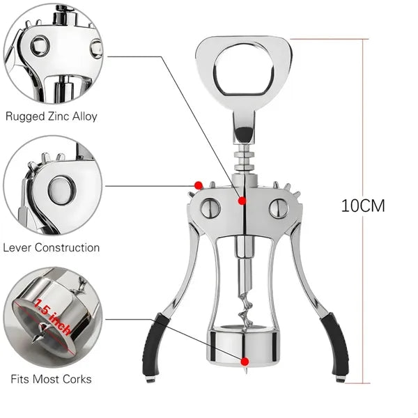 Zinc Alloy Wine Bottle Opener/Manual Multifunctional Cork Sc