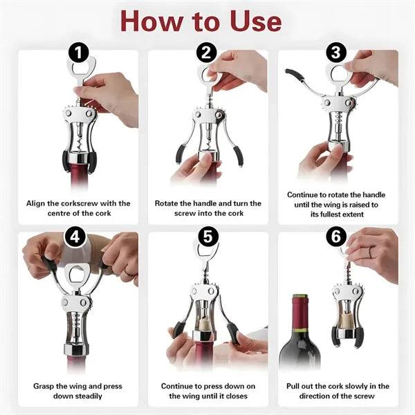 Zinc Alloy Wine Bottle Opener/Manual Multifunctional Cork Sc