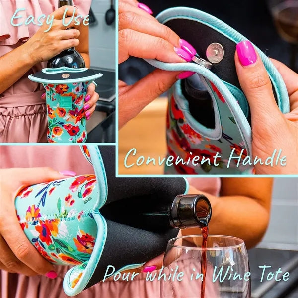 Insulated Neoprene Wine Bottle Carrier Bag