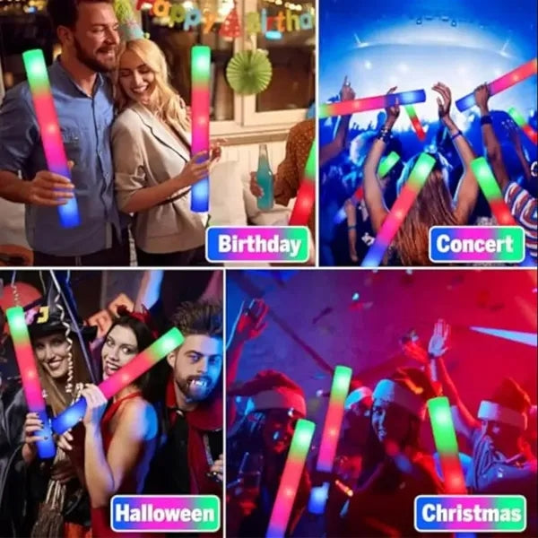 Imprinted Multi Color 16" Foam LED Light Up Stick